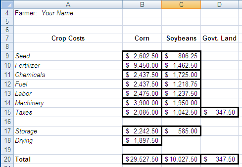 Excel Forecasting FarmLab 